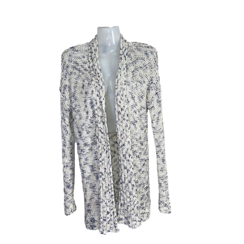Pronto USA duster sweater blue and white small